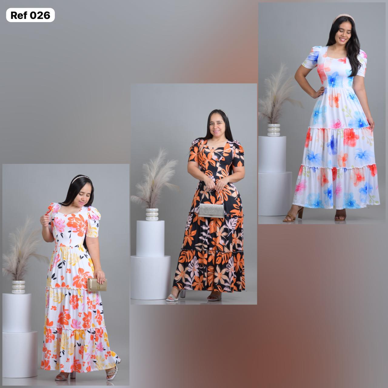 Ref 026 Vestido largo Estampado