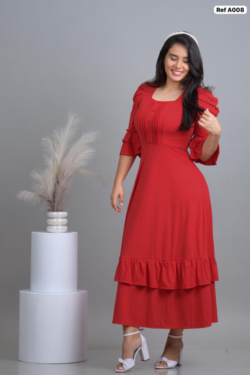 Ref A008 Vestido largo Unicolor