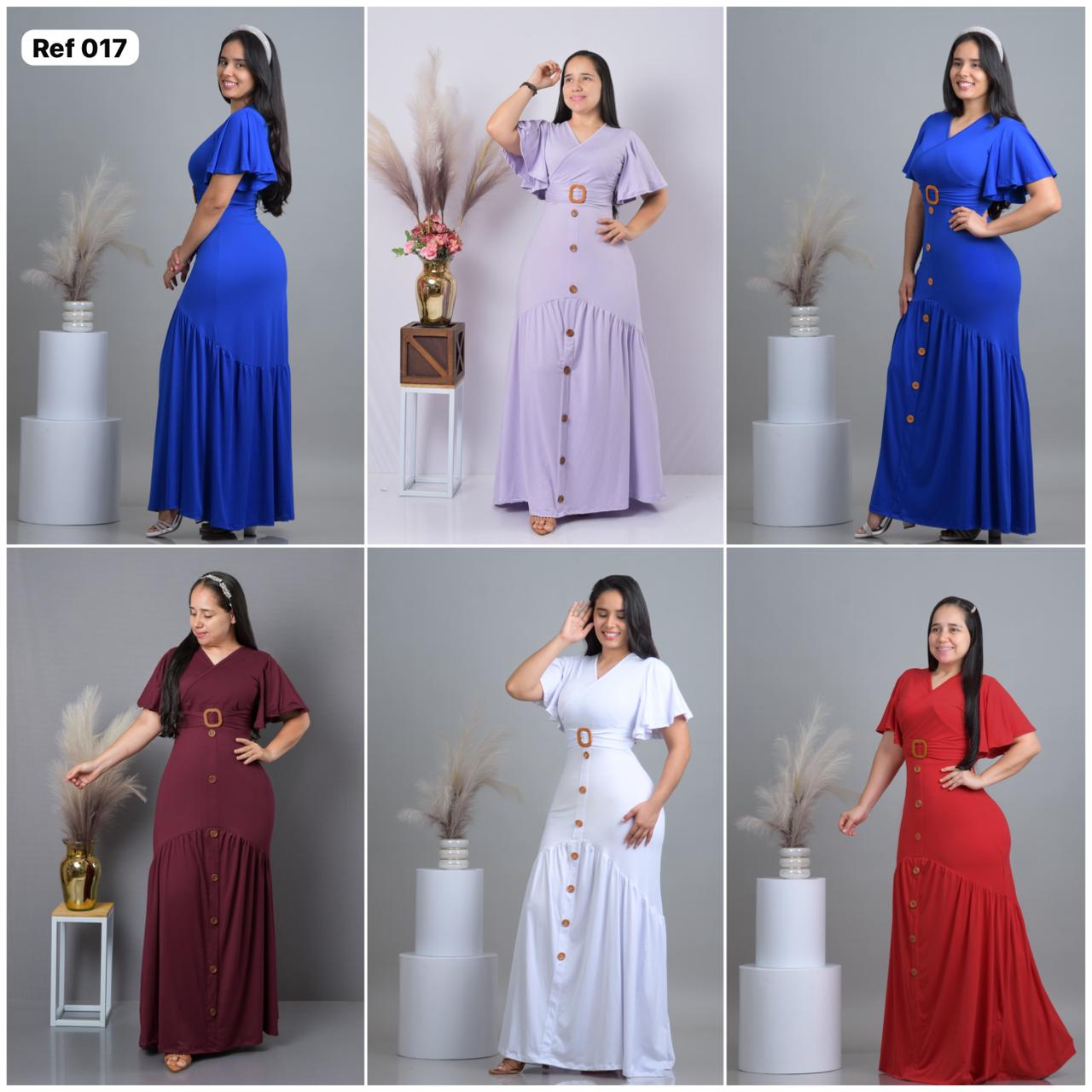 Ref 017 Vestido largo Unicolor