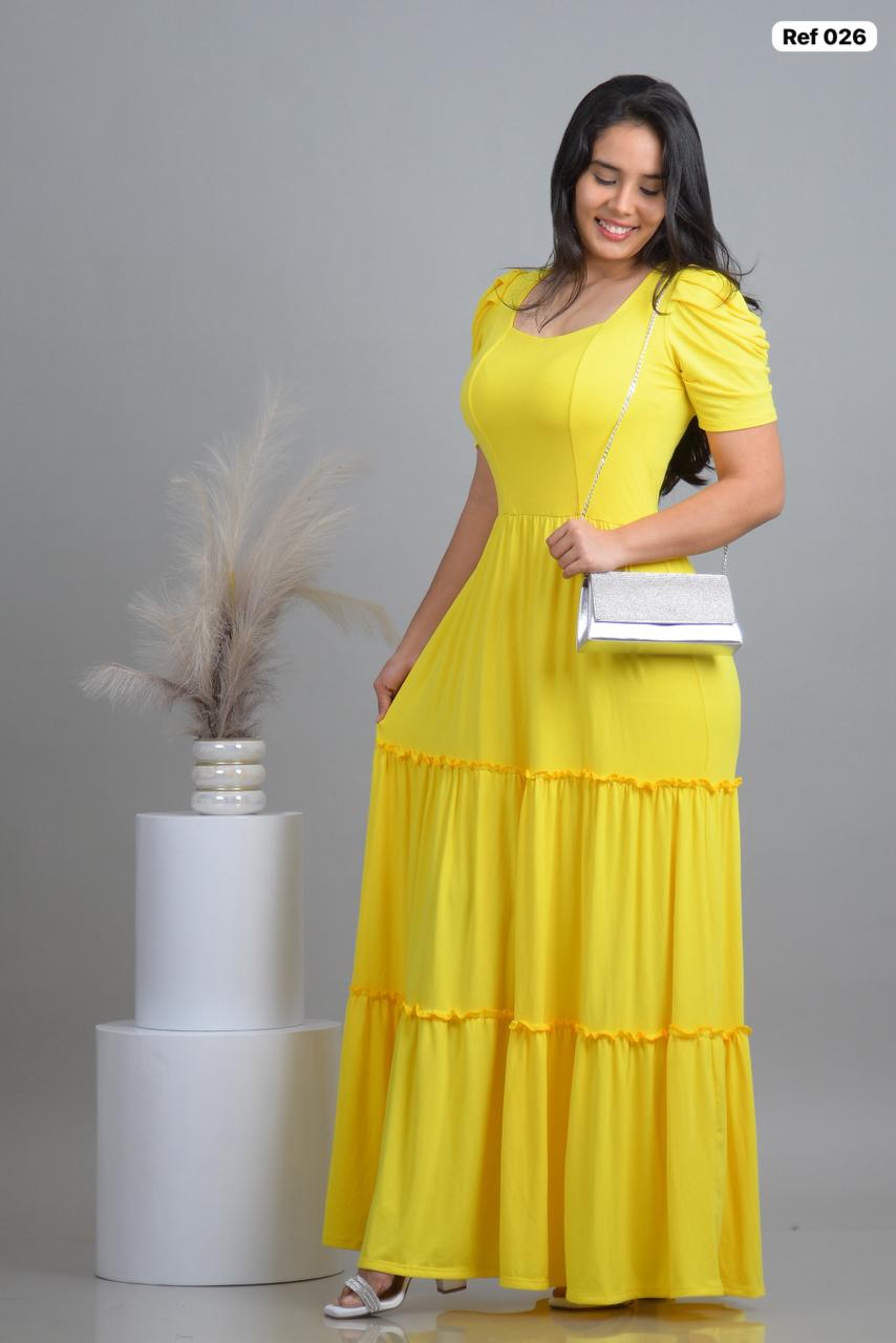 Ref 026 Vestido largo Unicolor