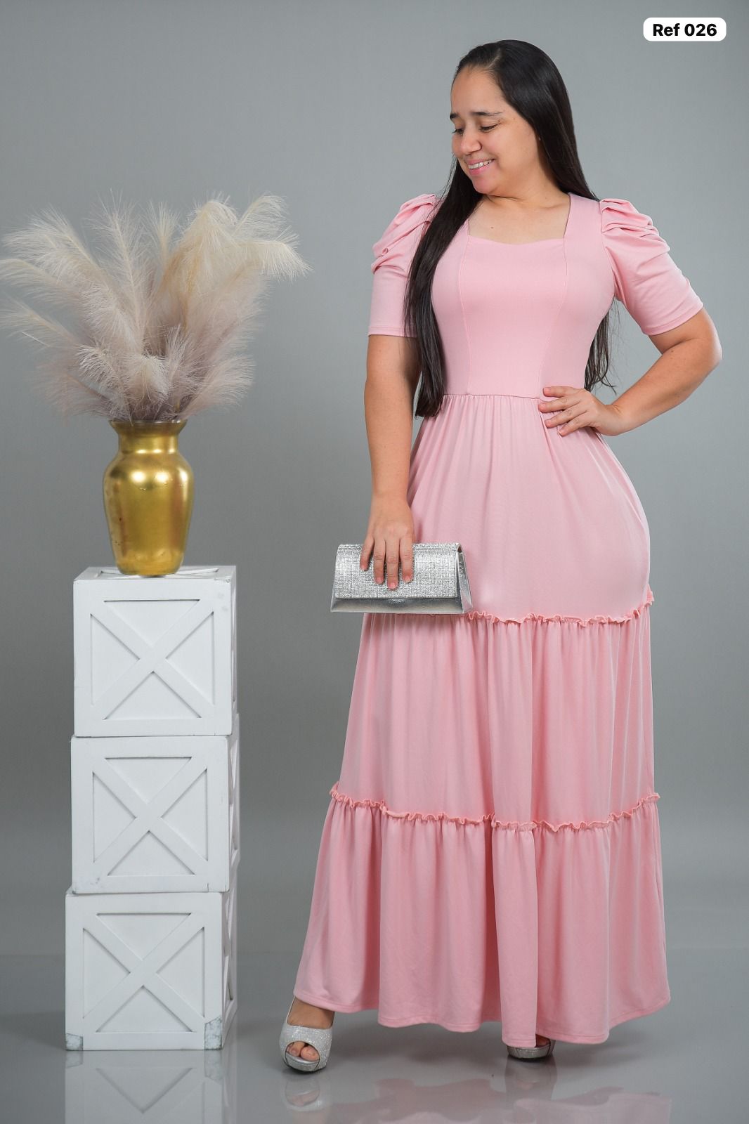 Ref 026 Vestido largo Unicolor