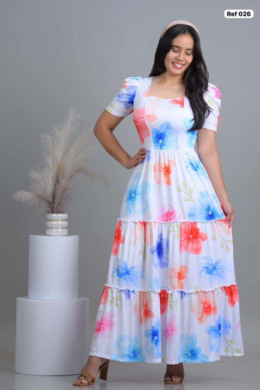 Ref 026 Vestido largo Estampado