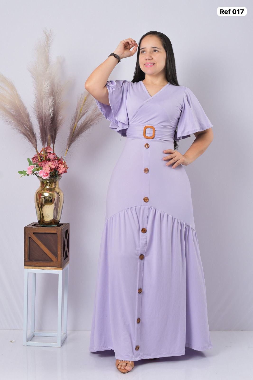 Ref 017 Vestido largo Unicolor