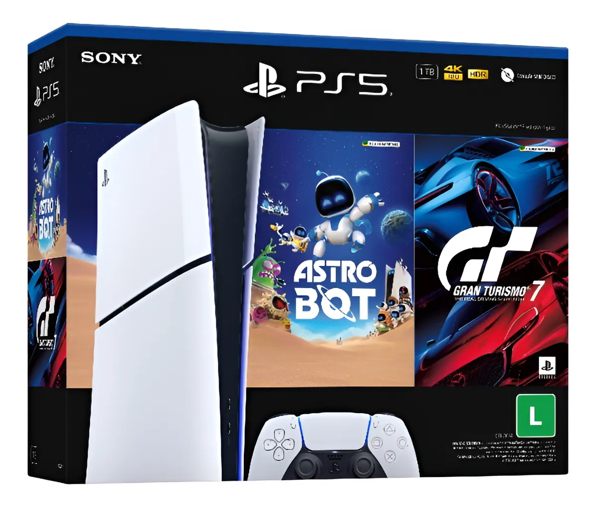 Console Playstation®5 Slim Digital - Pacote Astro Bot E Gran Turismo 7 Branco