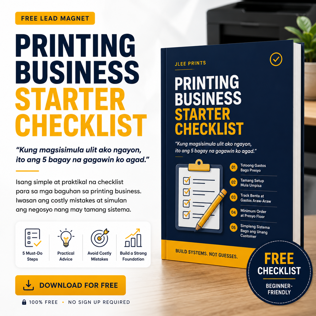FREE Printing Business Starter Checklist