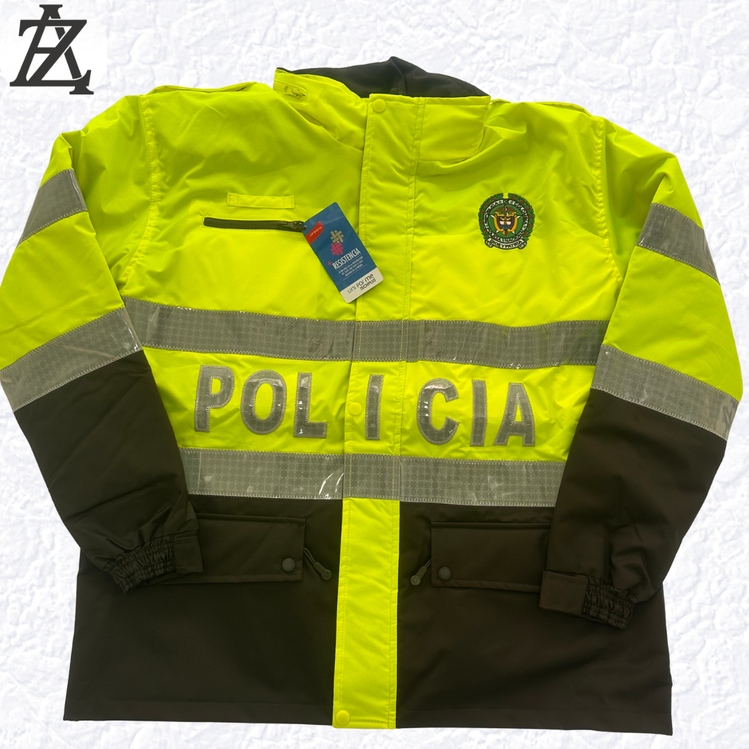 Chaqueta de policía reflectante color verde