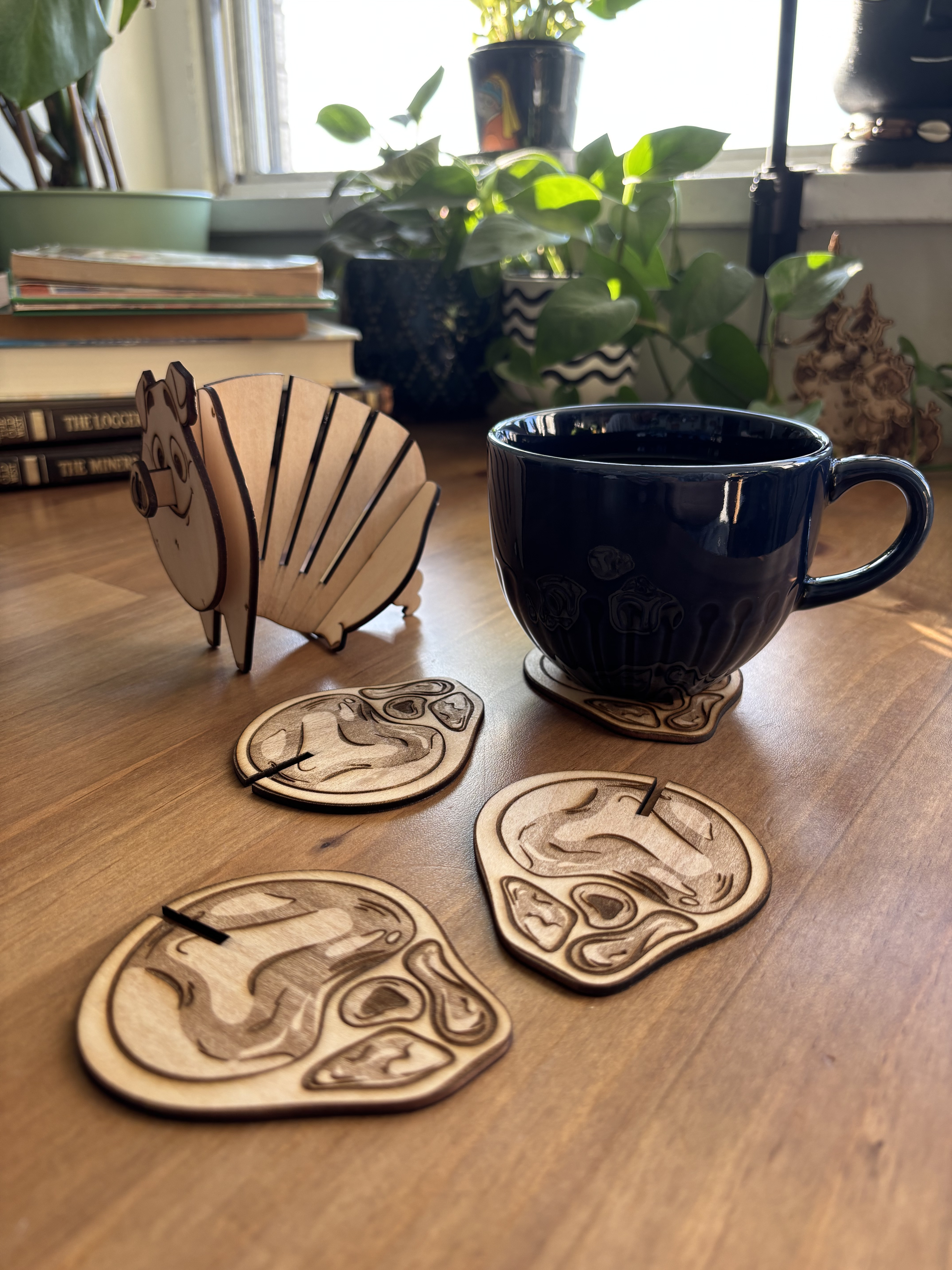  Layered Piggy Coaster Set