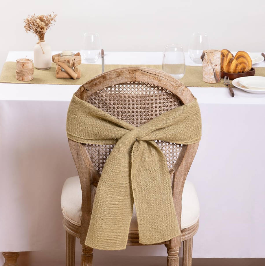 1 Pack 12 inch x 10 Yards Burlap Table Runner Rustic Jute Table Runner Burlap Fabric for Farmhouse Kitchen Coffee Table Wedding Baby Shower