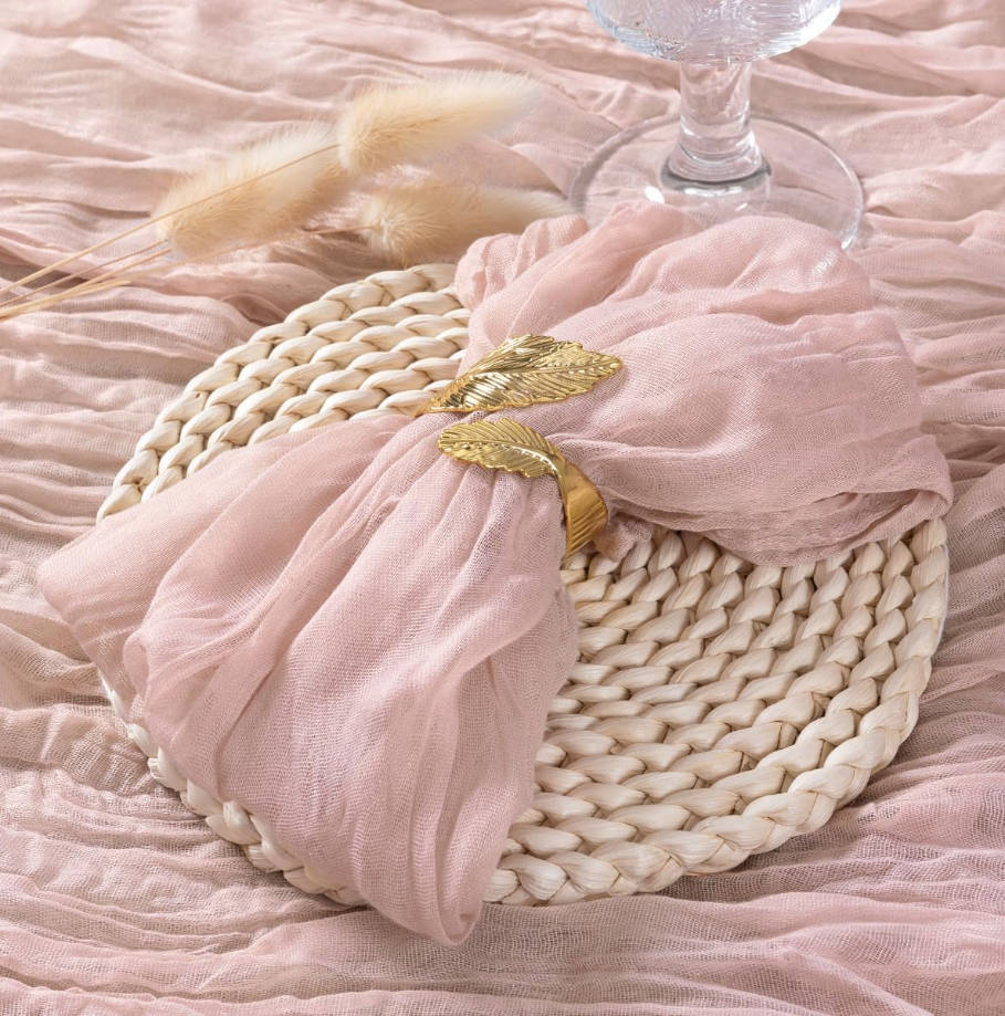 Pink Cheesecloth Napkins Mothers Day Summer Cheese Cloths Gauze Set of 10 Boho Washable Dinner Table Napkins for Wedding Party Baby Shower Birthday Party Decor