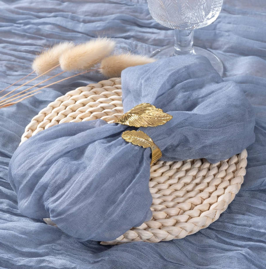 Dusty Blue Cheesecloth Napkins Summer Cheese Cloths Gauze Set of 10 Boho Washable Dinner Table Napkins for Wedding Party Baby Shower Birthday Party Decor