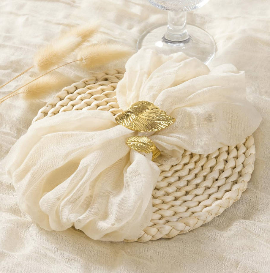 Beige Cheesecloth Napkins Summer Cheese Cloths Gauze Set of 10 Boho Washable Dinner Table Napkins for Wedding Party Baby Shower Birthday Party Decor