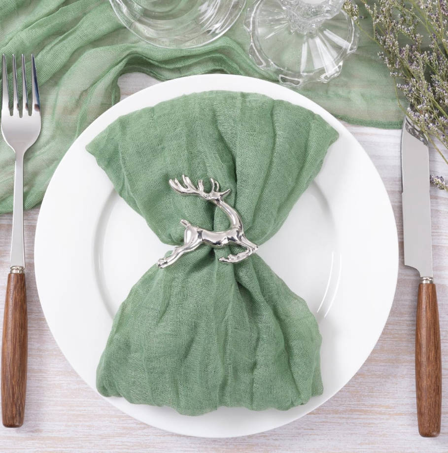 Green Cheesecloth Napkins Sage Summer Cheese Cloths Gauze Set of 10 Boho Washable Dinner Table Napkins for Wedding Party Baby Shower Birthday Party Decor