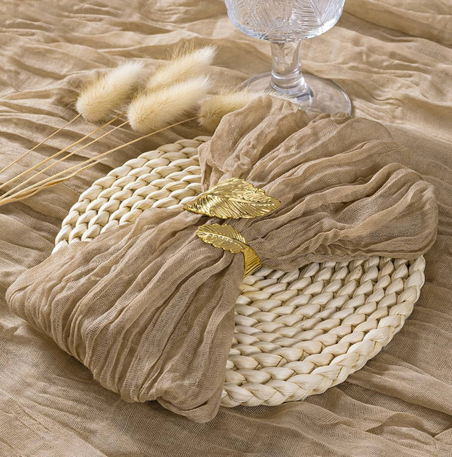 Nude Coffee Cheesecloth Napkins Summer Cheese Cloths Gauze Set of 10 Boho Washable Dinner Table Napkins for Wedding Party Baby Shower Birthday Party Decor