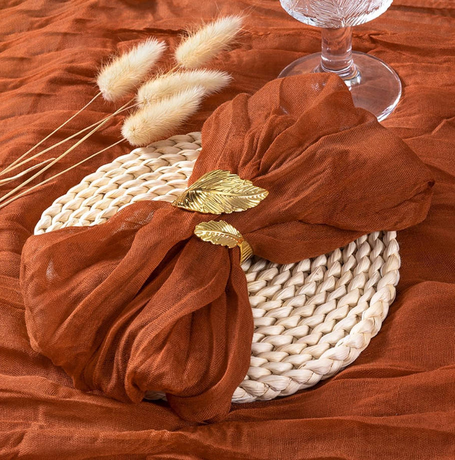 Terracotta Cheesecloth Napkins Summer Fall Cheese Cloths Gauze Set of 10 Boho Washable Dinner Table Napkins for Wedding Party Baby Shower Birthday Party Decor