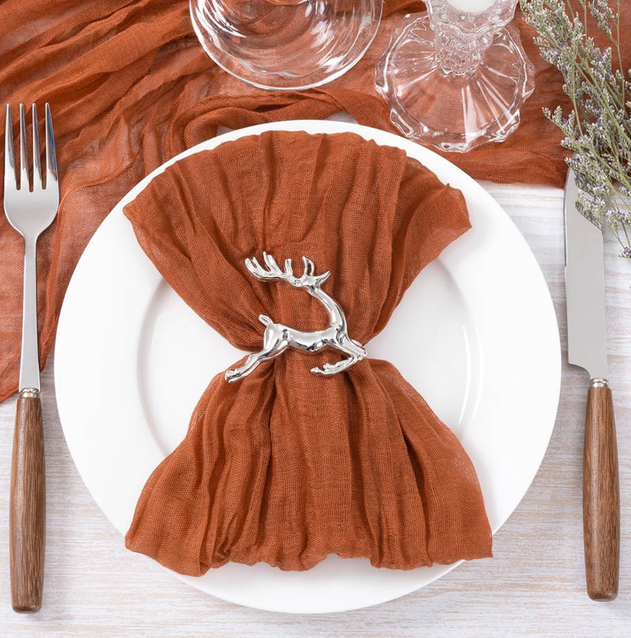 Terracotta Cheesecloth Napkins Summer Fall Cheese Cloths Gauze Set of 10 Boho Washable Dinner Table Napkins for Wedding Party Baby Shower Birthday Party Decor