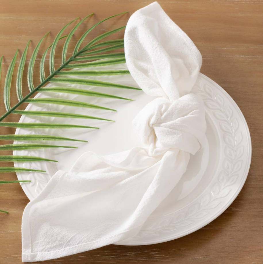 Cloth Napkins White Ivory Summer Washable Reusable Bulk Linen Cotton Napkins Set of 4 17"x17" for Wedding Party Bridal Baby Shower Birthday Dining Table Decorations