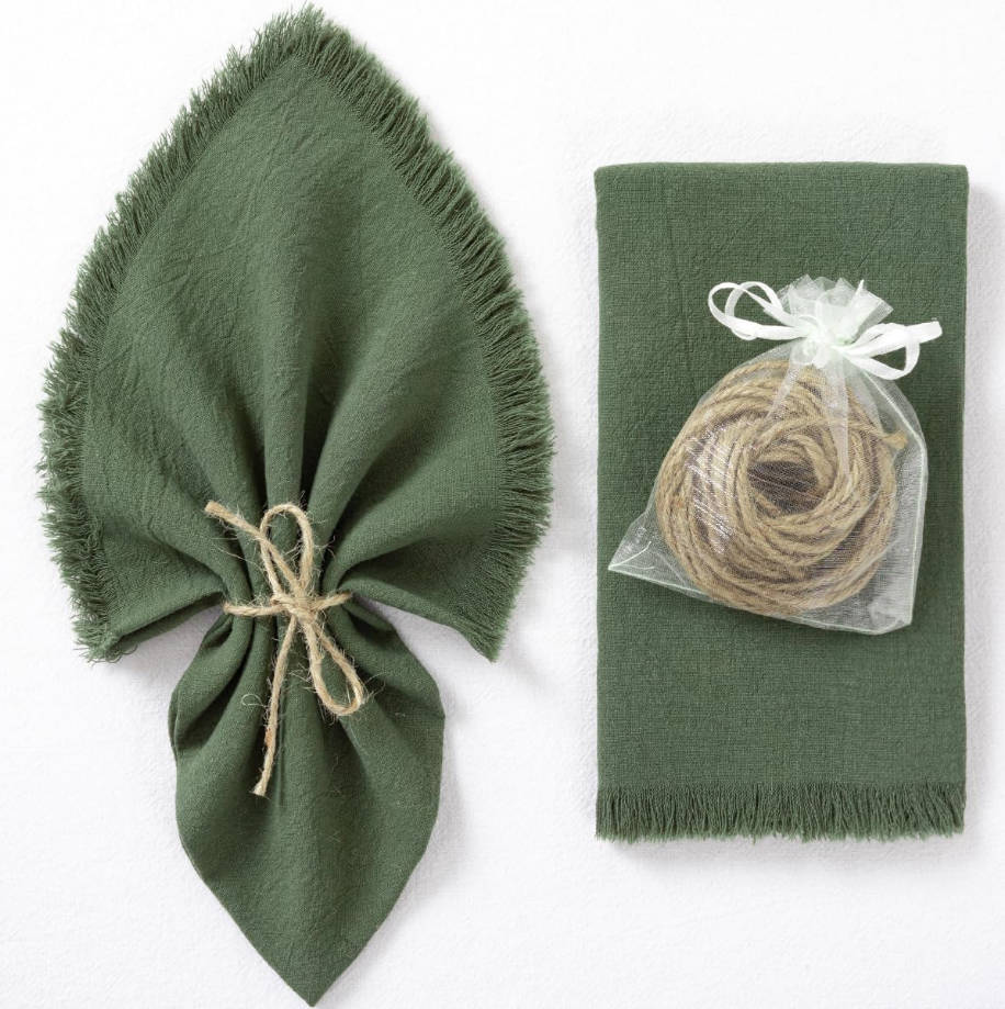 Linen Napkins Green Easter Spring Cloth Napkins Bulk Washable Cotton Napkins Set of 6 17"x17" for Wedding Party Bridal Baby Shower Birthday Table Decorations