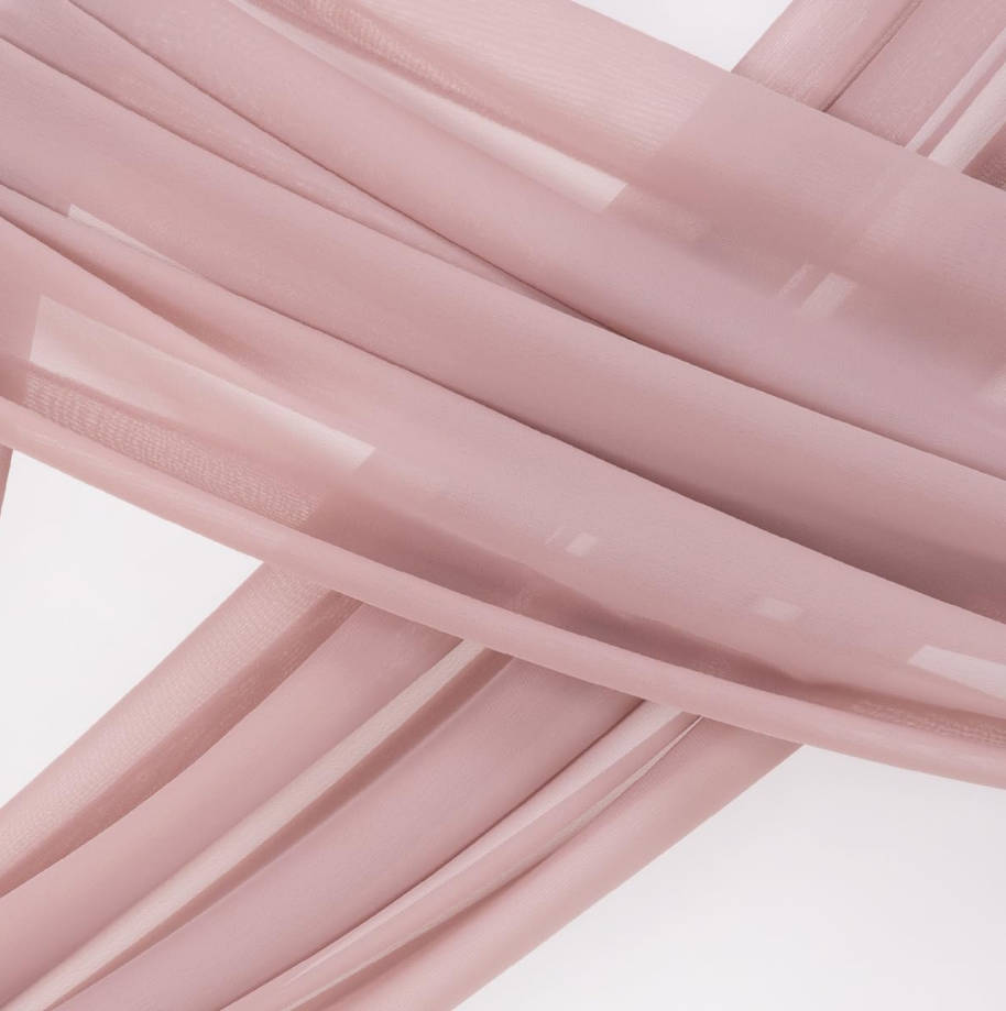 Wedding Arch Draping Fabric 3 Panels 29" x 19Ft Dusty Rose Sheer Chiffon Curtain Drapes 6 Yards for Wedding Ceremony Birthday Party Decoration