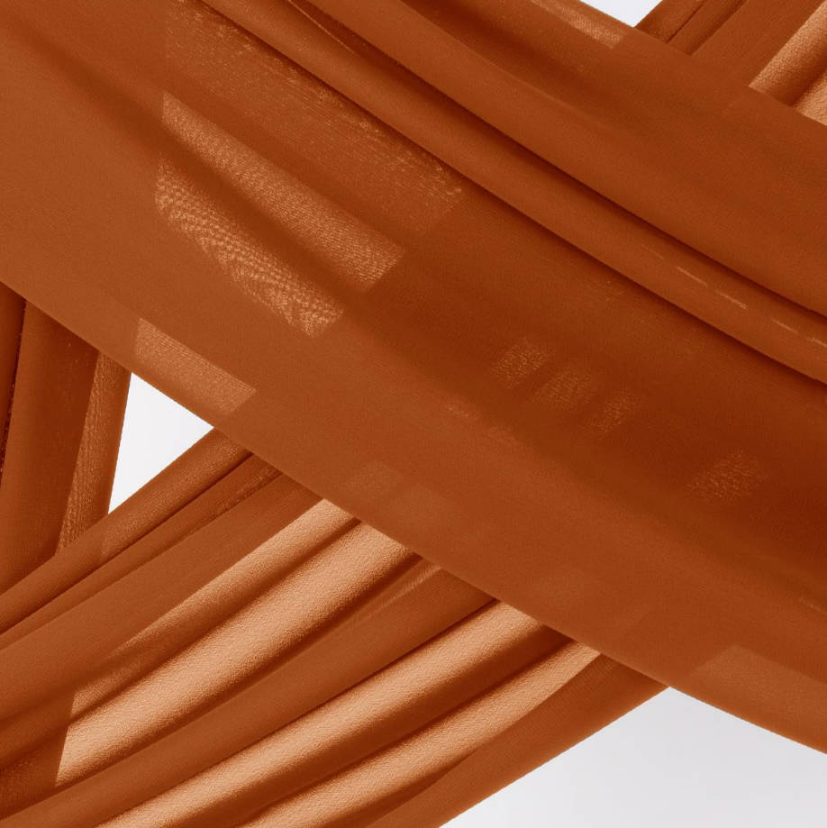 Wedding Arch Draping Fabric 2 Panels 29" x 19Ft Terracotta Sheer Chiffon Curtain Drapes 6 Yards for Wedding Ceremony Birthday Party Decoration