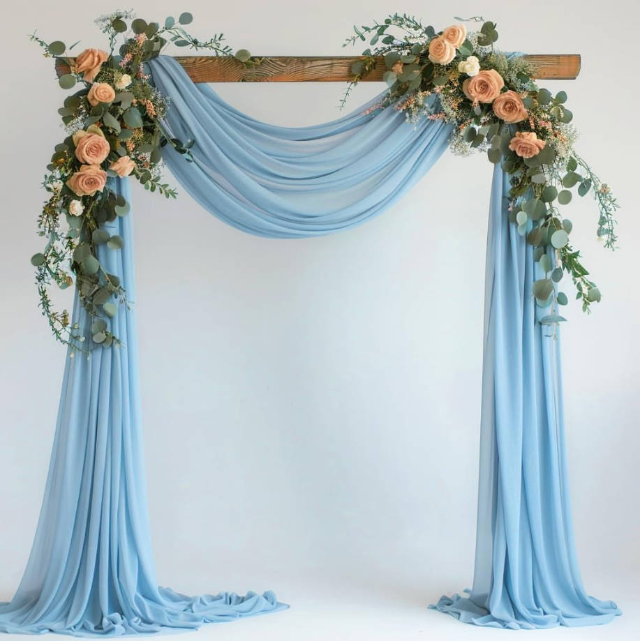 Wedding Arch Draping Fabric 28.7" x 20FT Baby Blue Drapes Sheer Fabric Backdrop Arch Draping Fabric for Wedding Ceremony Birthday Party Bridal Shower Decoration