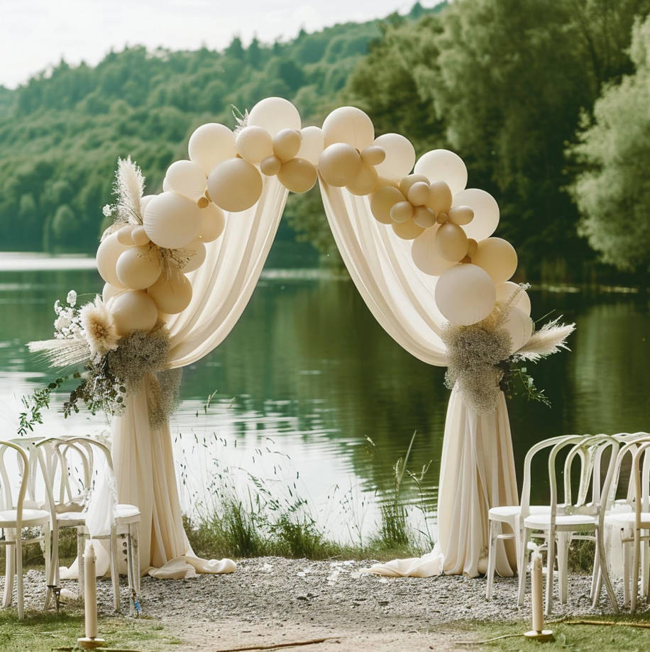 Wedding Arch Draping Fabric 28.7" x 20FT Champagne Drapes Sheer Fabric Backdrop Arch Draping Fabrics for Wedding Ceremony Birthday Party Bridal Shower Decoration