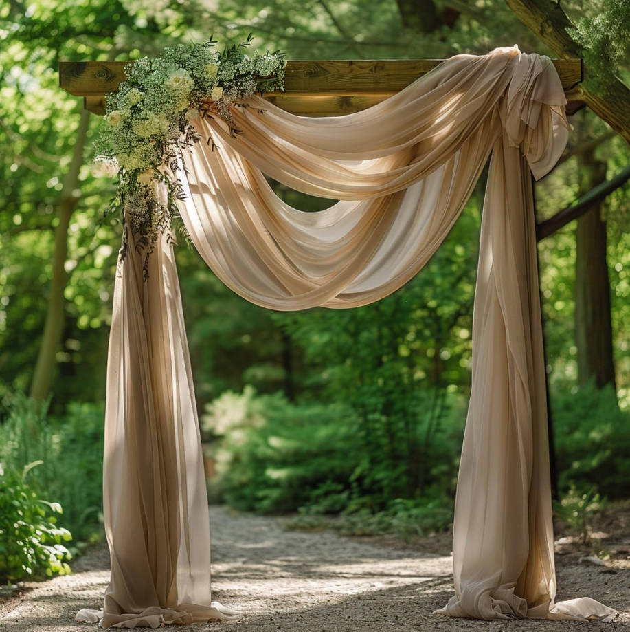 Wedding Arch Draping Fabric Nude 28.7" x 20FT Sheer Drapes Backdrop for Ceremony, Birthday Party, Bridal Shower Decoration