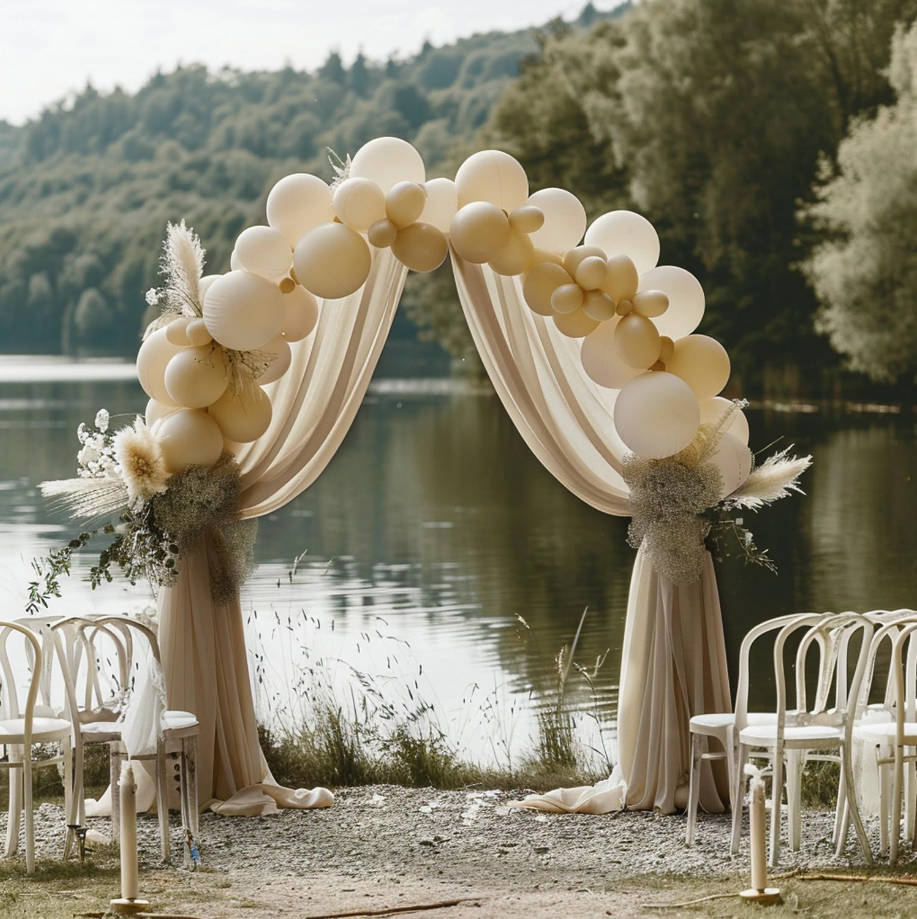 Wedding Arch Draping Fabric Nude 28.7" x 20FT Sheer Drapes Backdrop for Ceremony, Birthday Party, Bridal Shower Decoration