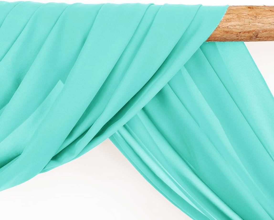 Wedding Arch Draping Fabric 2 Panels 30'' x 18FT Teal Sheer Chiffon Arch Drapery for Bridal Shower Backdrop Outdoor Party Arches Church Ceremony Decoration
