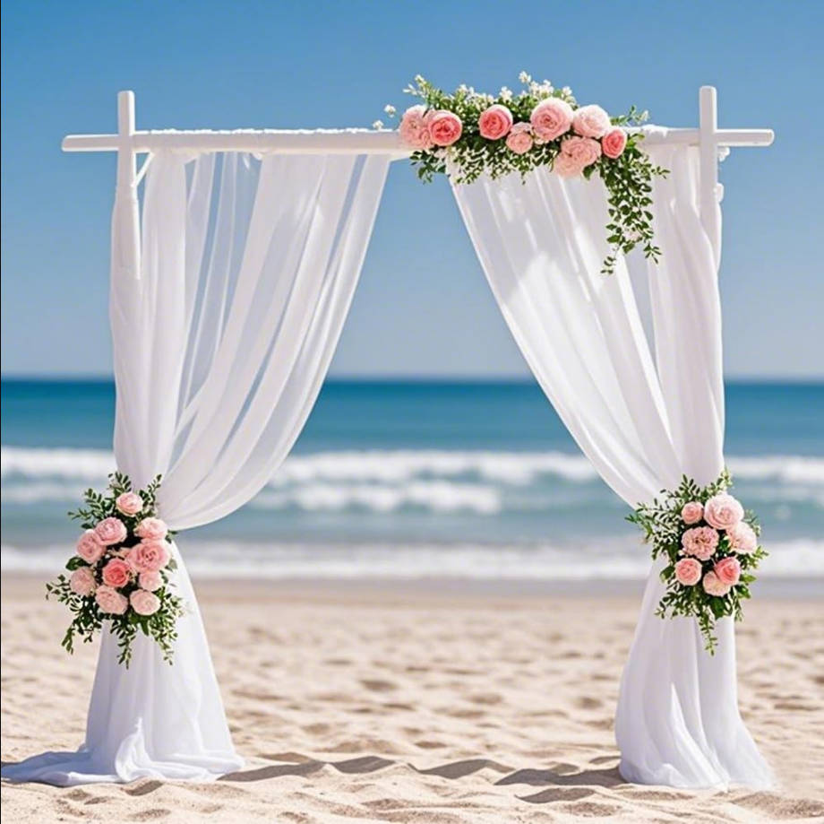 Wedding Arch Draping Fabric, Chiffon Arch Draping Sheer Fabric for Draping, Chiffon Drapery for Wedding Arch Decor (White, 1 Panel)