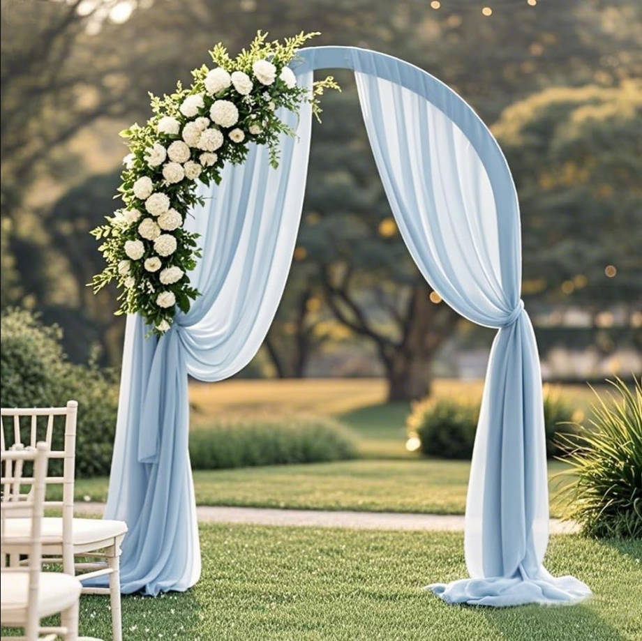 Baby Blue Wedding Arch Draping Fabric, 1 Panel 29" X 20FT Wedding Draping Baby Blue Fabric, Chiffon Fabric for Weddings Decor