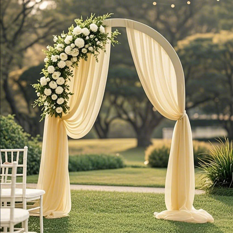 Wedding Arch Draping Fabric, MAGTOWNE 1 Panel 29" X 20FT Champagne Wedding Arch Draping Fabric for Ceremony Party Decor, Chiffon Fabric Drapes for Weddings Arbor Birthday Decor
