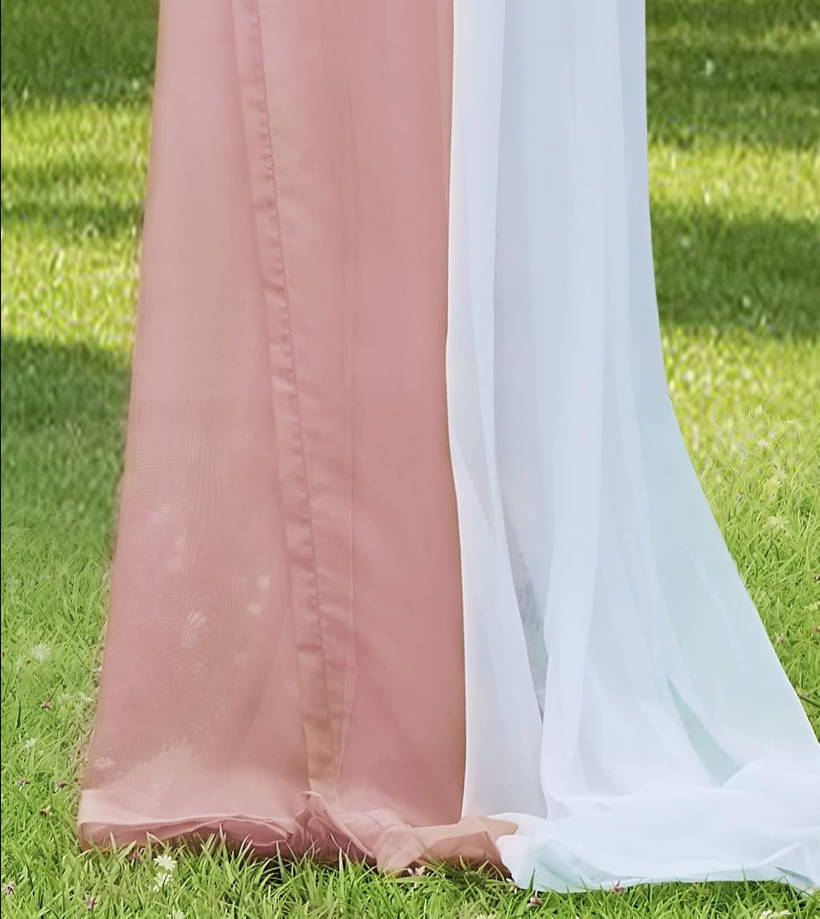 Wedding Arch Draping Fabric Bundle Has 2 216 Inch (18 Feet) Scarves in Dusty Rose & White Fabric for Wedding Fabric, Wedding Ceremony or Wedding Decoration. AD White & Rose 216”