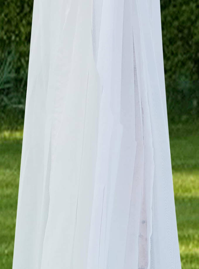 Wedding Arch Draping Fabric Bundle Has 2 144 Inch (12 FT; 4 Yards) Scarves in White Fabric Colors for Wedding Fabric, Wedding Ceremony or Wedding Decoration. AD White & White 144”