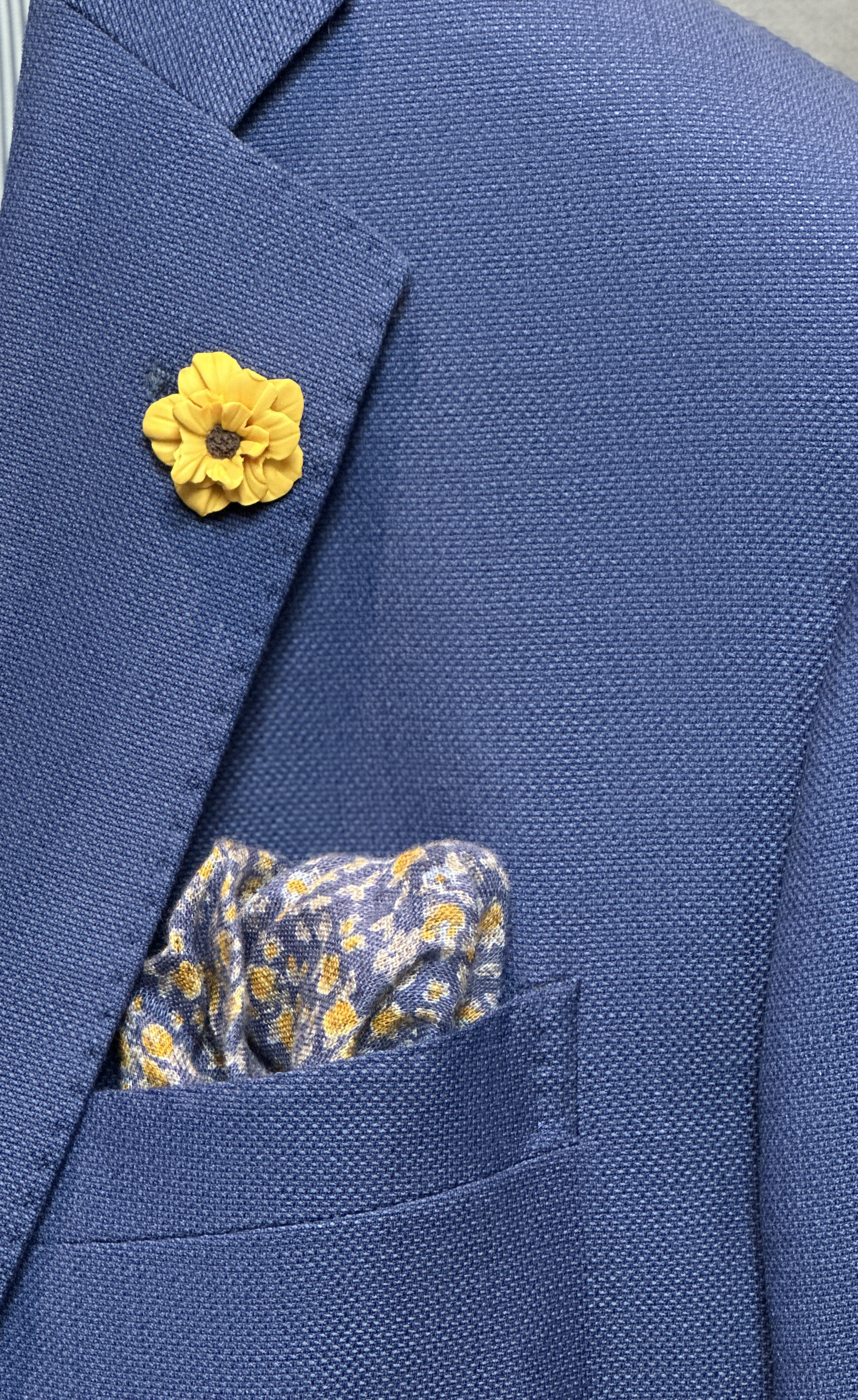 Men's Elegance Collection - Handcrafted Imperial Gold Flower Lapel Pin