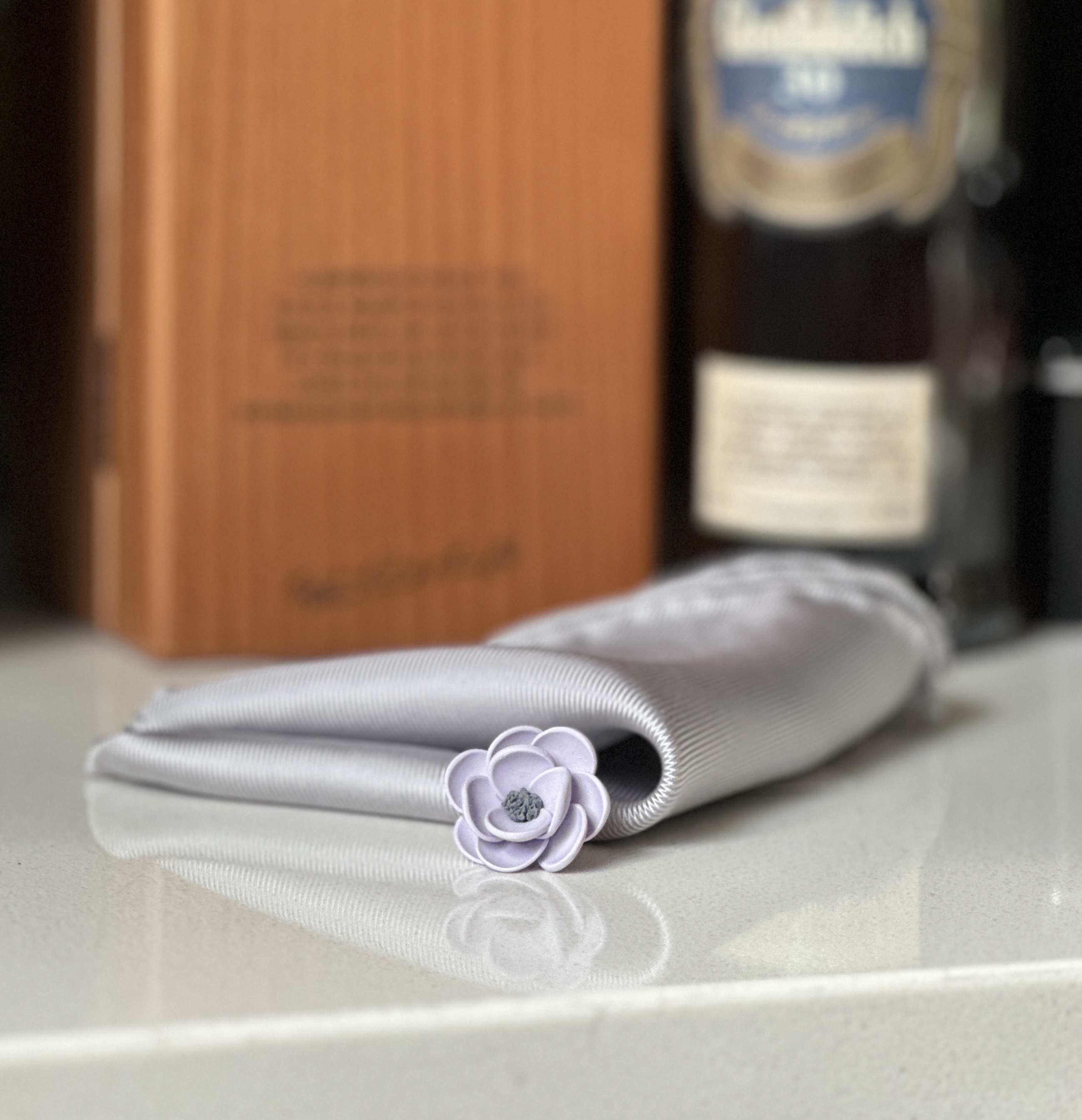 Men's Elegance Collection - Handcrafted Lavender Lux Flower Lapel Pin