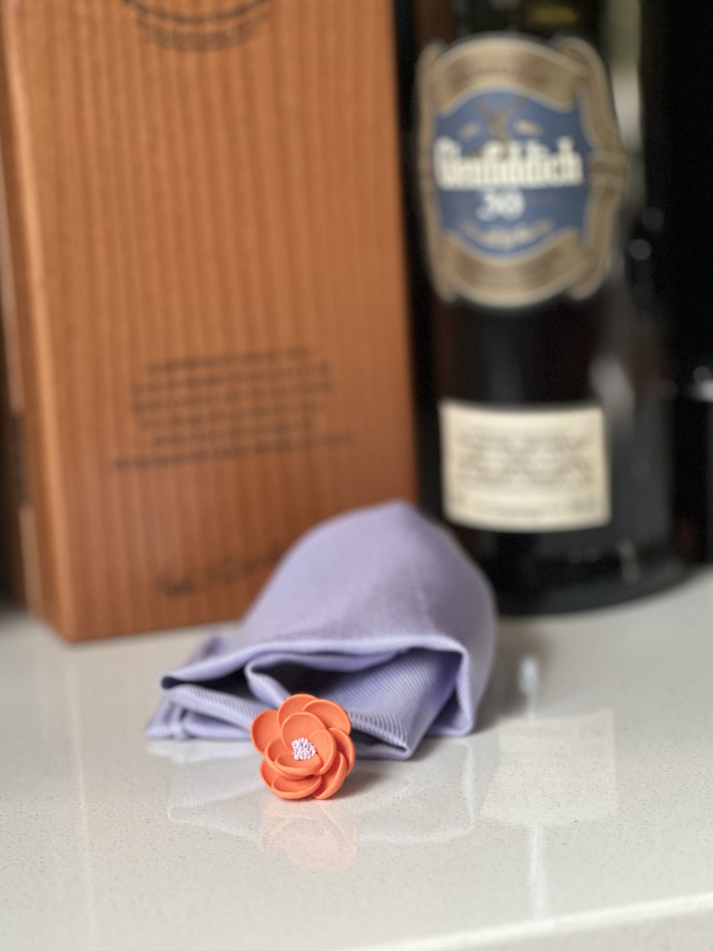 Men's Elegance Collection - Handcrafted Amber Lux Flower Lapel Pin