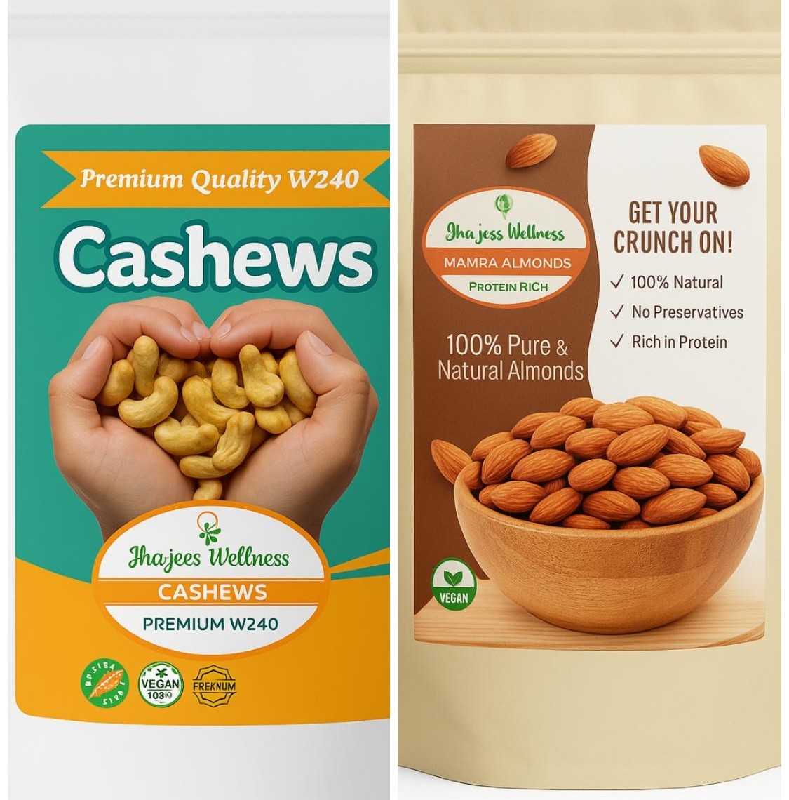 Premium Cashews and Almonds Combo Pack