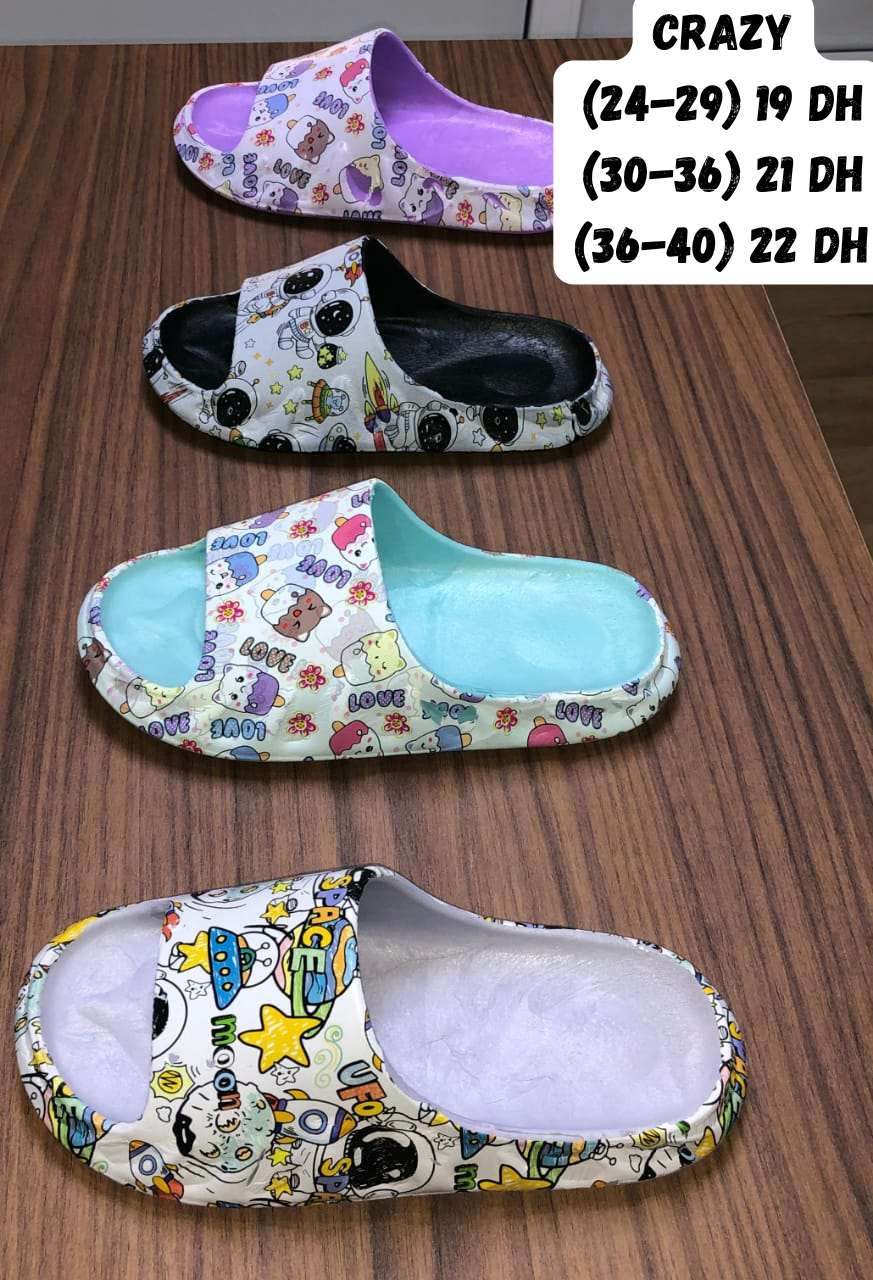 Pantoufles colorées Crazy 