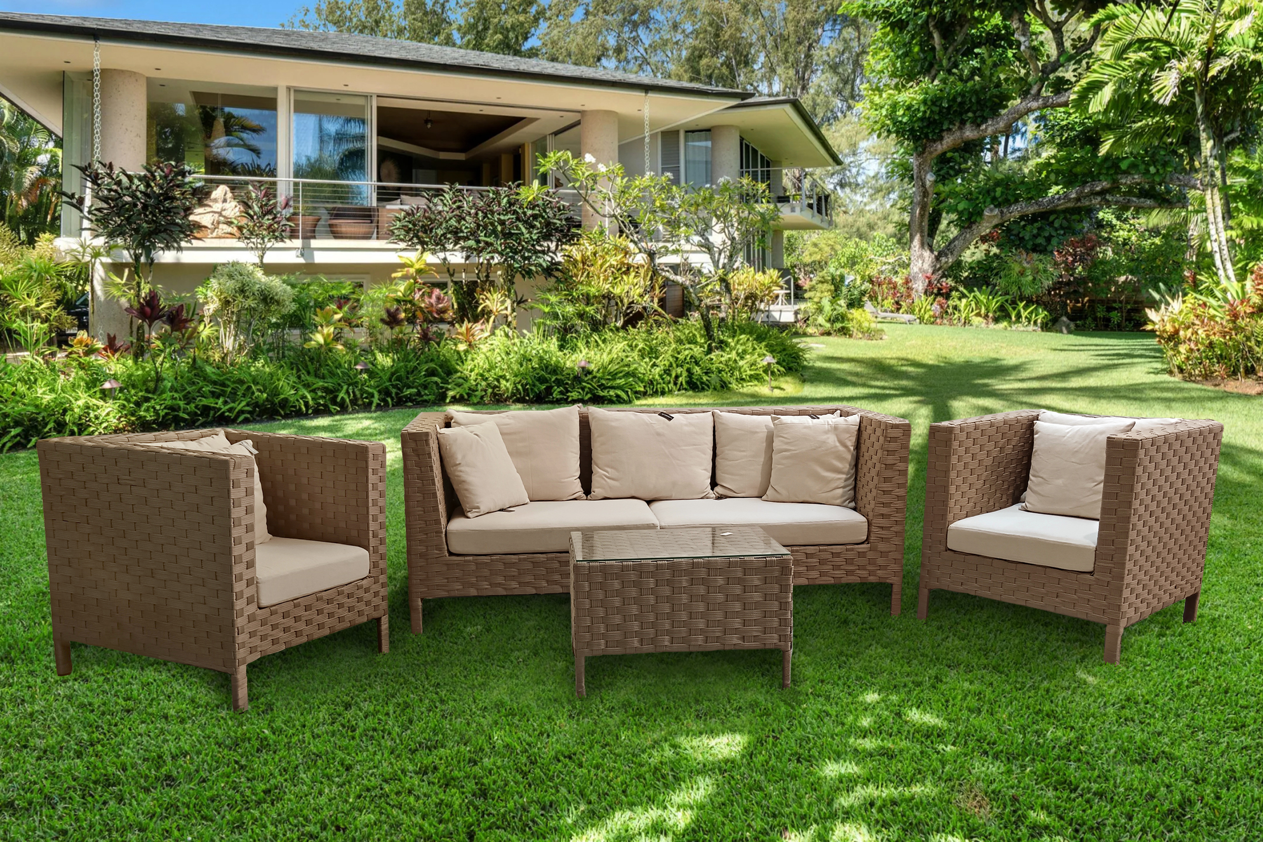 Norway Outdoor Lounge Set – Elegent Comfort in Handwoven Wicker