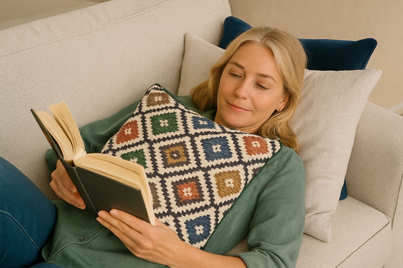 Color & Texture — Handwoven Jacquard Cushion 45x45cm