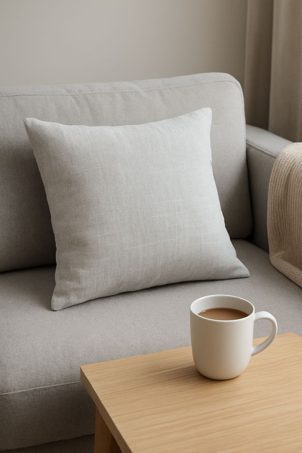 Natural Calm — Pure Linen Cushion 45x45cm Grey