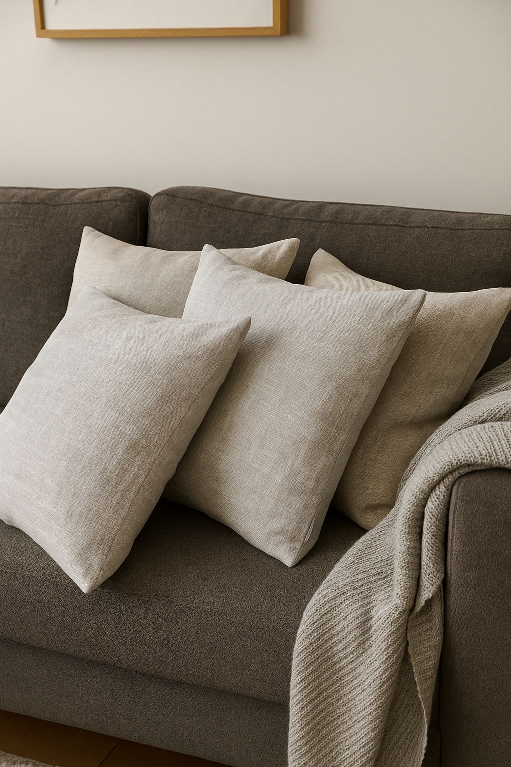 Natural Calm — Pure Linen Cushion 45x45cm Beige