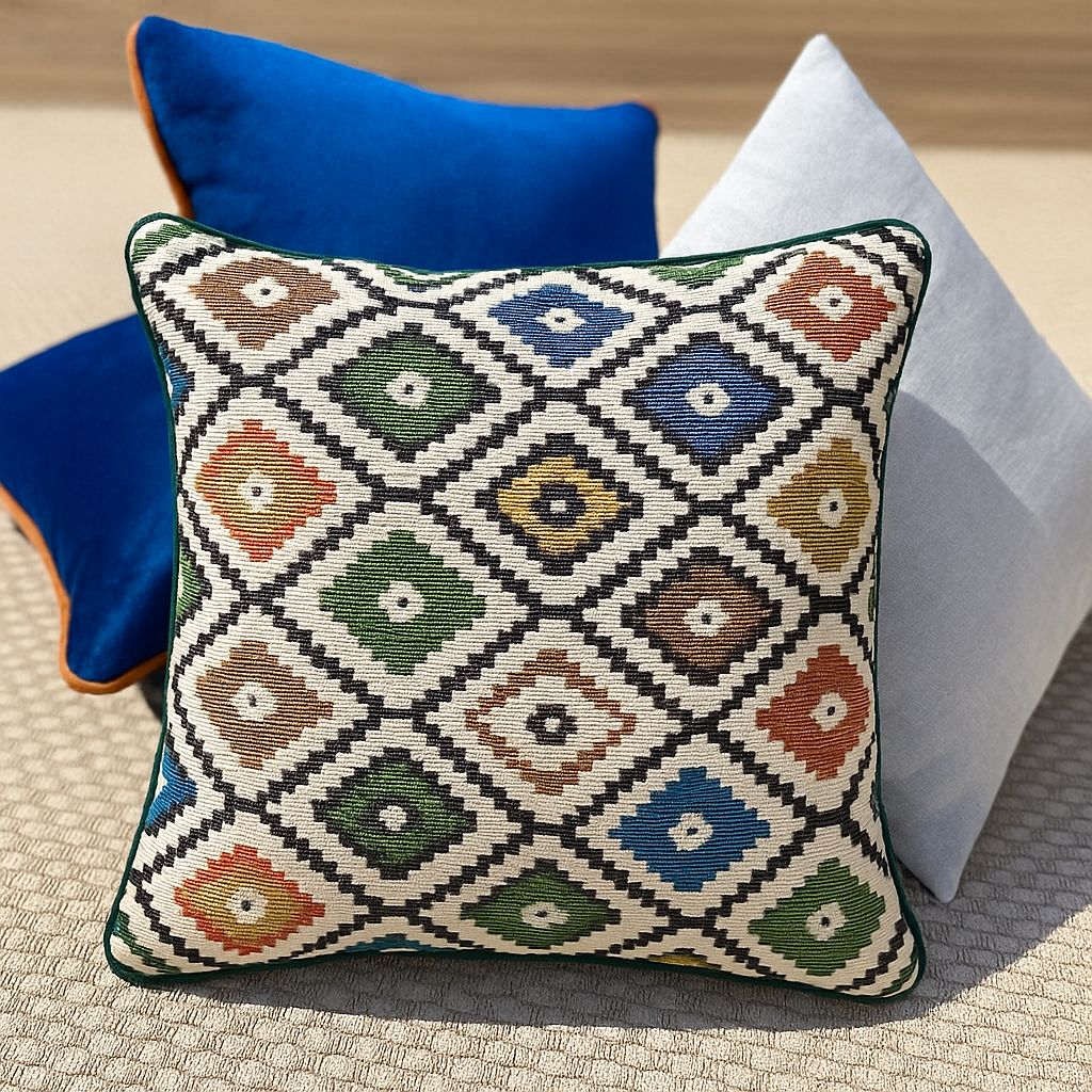 Color & Texture — Handwoven Jacquard Cushion 45x45cm