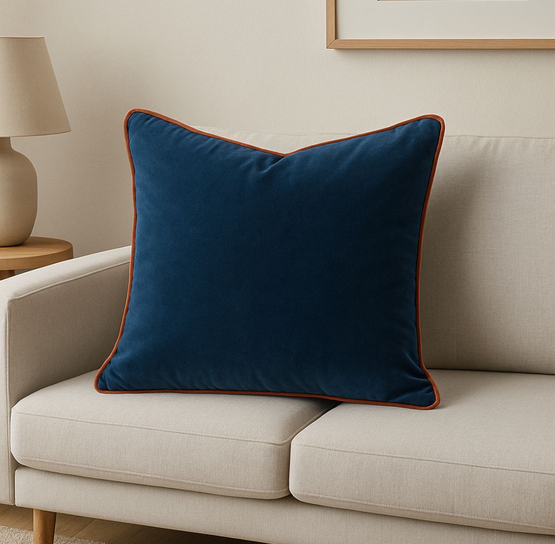 Royal Touch — Velvet Cushion 45x45cm Blue