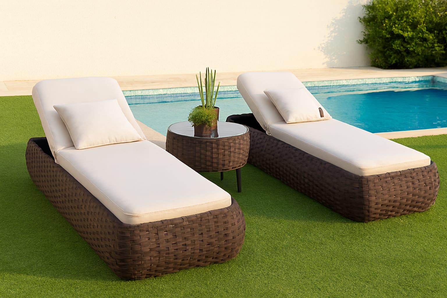 Sunny Chic Lounger Set – Adjustable Comfort for Poolside Relaxation