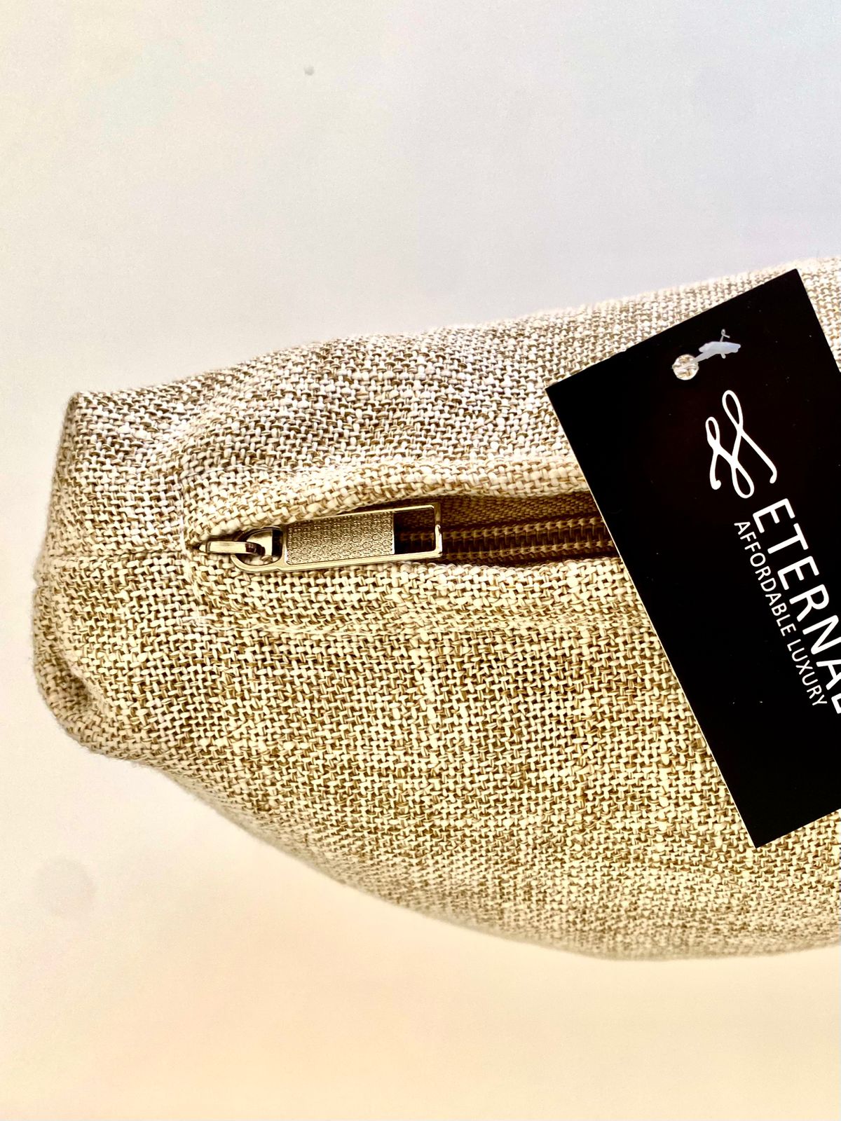 Natural Calm — Pure Linen Cushion 45x45cm Button Beige