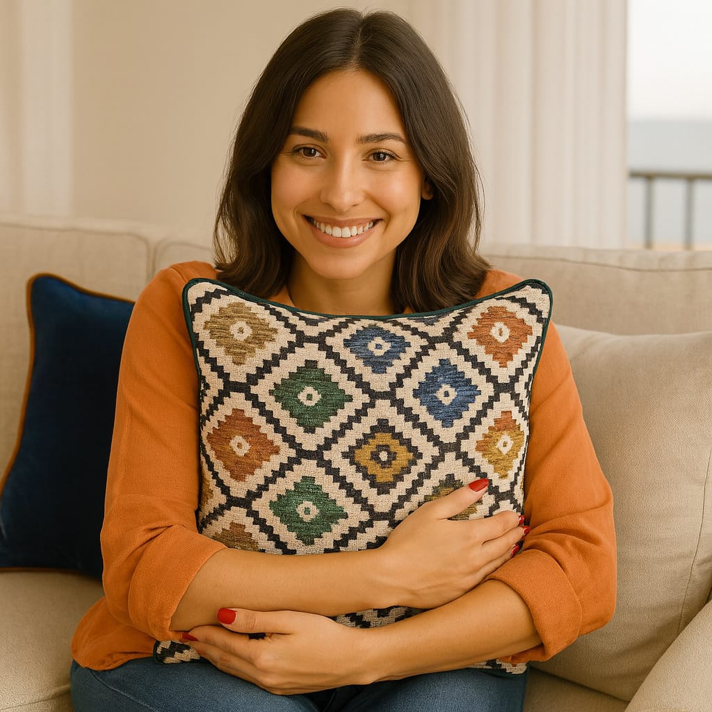 Color & Texture — Handwoven Jacquard Cushion 45x45cm