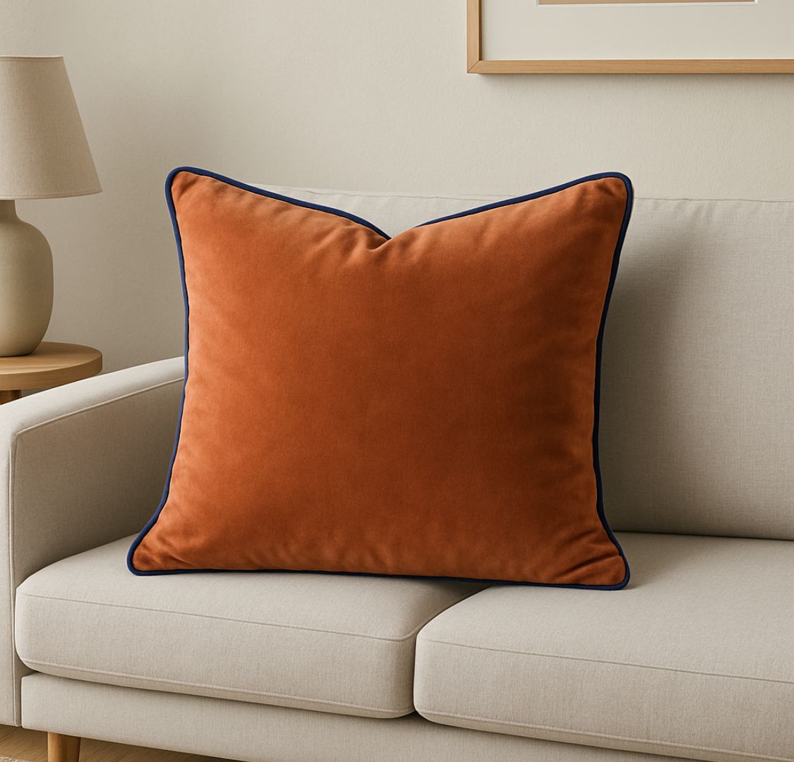 Royal Touch — Velvet Cushion 45x45cm Terracotta
