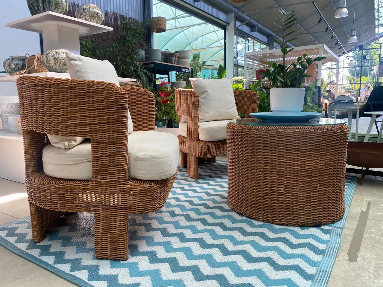 Scandinavian Patio Duo – Minimalist Design with Natural Texture