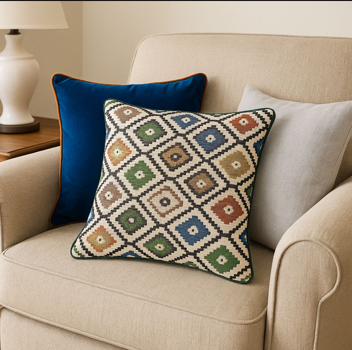 Color & Texture — Handwoven Jacquard Cushion 45x45cm